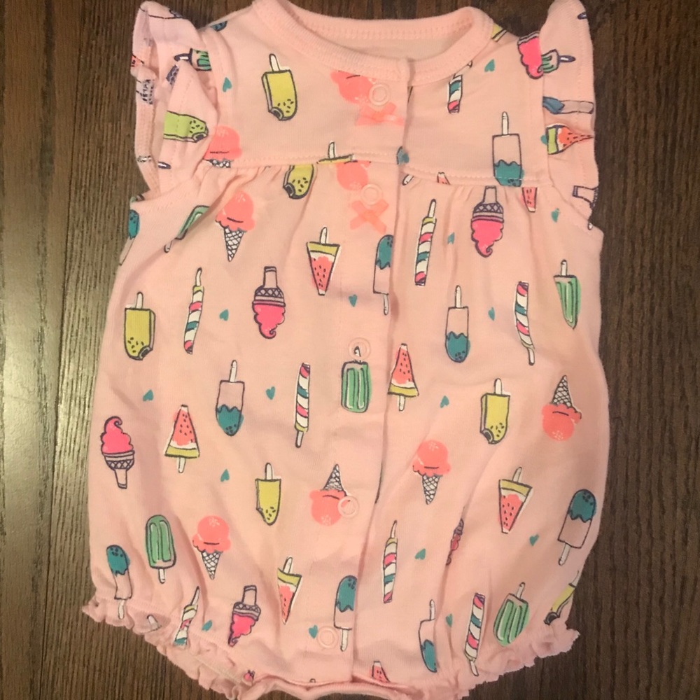Carters Baby Girl Ice Cream Romper - Size Newborn